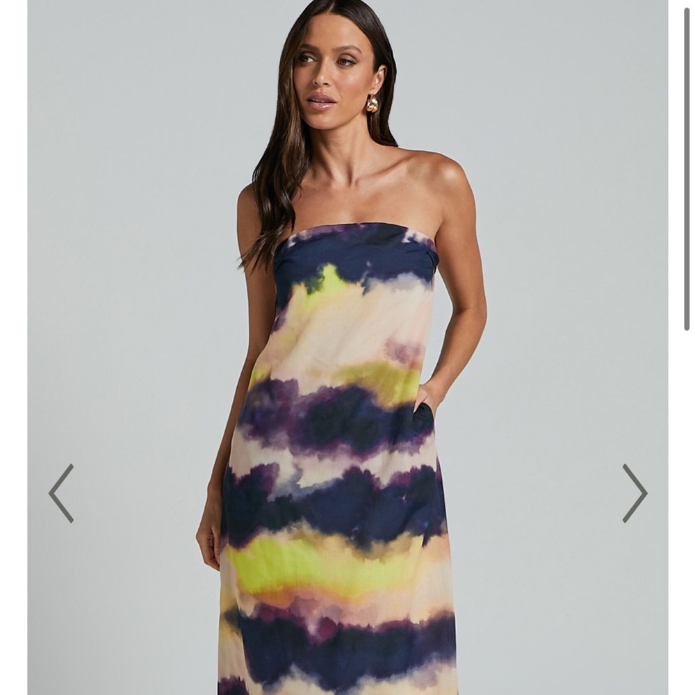 Runaway The Label OASIS STRAPLESS DRESS - STORM size Small